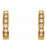 14K Yellow 1/2 CTW Diamond Inside-Outside 15 mm Hoop Earrings - 8493360016P photo 2