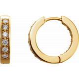 14K Yellow 1/2 CTW Diamond Inside-Outside 15 mm Hoop Earrings - 8493360016P photo