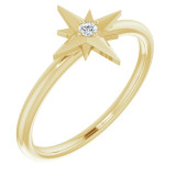 14K Yellow .03 CT Diamond Star Ring - 123521601P photo