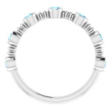 14K White Aquamarine Bezel-Set Ring - 71895615P photo 2