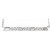 14K White 1/2 CTW Diamond Bar 16-18 Necklace - 86790625P photo