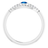 14K White Blue Sapphire & White Sapphire Evil Eye Ring - 72064605P photo 2