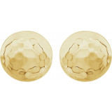 14K Yellow Hammered Disk Earrings - 860811001P photo 2