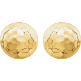 14K Yellow Hammered Disk Earrings - 860811001P photo 4