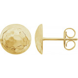 14K Yellow Hammered Disk Earrings - 860811001P photo