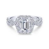 Gabriel & Co. 14k White Gold Contemporary Halo Engagement Ring - ER12636E4W44JJ photo