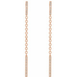 14K Rose 1/4 CTW Diamond Hinged Hoop Chain Earrings - 65346160002P photo 2