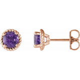 14K Rose Amethyst Rope Earrings - 86553602P photo