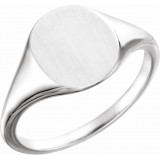 14K White 11x9 mm Oval Signet Ring - 51552101P photo