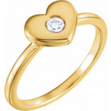 14K Yellow .03 CTW Diamond Heart Ring - 122822601P photo