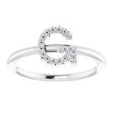 14K White .08 CTW Diamond Initial G Ring - 1238346030P photo 3