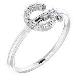 14K White .08 CTW Diamond Initial G Ring - 1238346030P photo