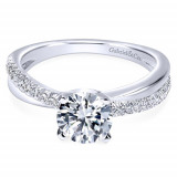 Gabriel & Co. 14k White Gold Contemporary Twisted Engagement Ring - ER10439W44JJ photo