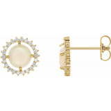 14K Yellow Opal & 1/8 CTW Diamond Earrings - 86657606P photo