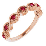14K Rose Ruby Stackable Ring - 720466049P photo