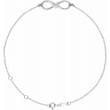 14K White 1/8 CTW Diamond Infinity 6 1/2-7 1/2 Bracelet - BRC7776001P photo