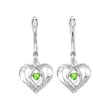 Gems One Silver Diamond (1/50 Ctw) & Createdperidot Earring - ROL2165D photo