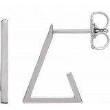 14K White Triangle Hoop Earrings - 86988600P photo