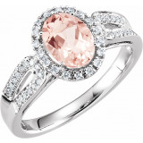 14K White Morganite & 1/5 CTW Diamond Ring - 651508100P photo