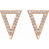 14K Rose 1/4 CTW Diamond Triangle Earrings - 86375602P photo 2