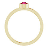 14K Yellow 4 mm Round Ruby Ring - 718066020P photo 2