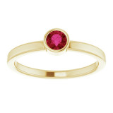 14K Yellow 4 mm Round Ruby Ring - 718066020P photo 3