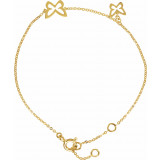 14K Yellow Butterfly Design 7 Bracelet - 650121101P photo