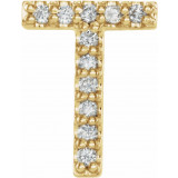 14K Yellow .04 CTW Diamond Single Initial T Earring - 867976101P photo