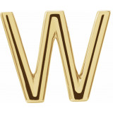 14K Yellow Single Initial W Earring - 86800234P photo