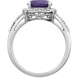 14K White Amethyst & .07 CTW Diamond Ring - 65142670000P photo 2