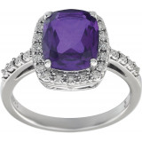 14K White Amethyst & .07 CTW Diamond Ring - 65142670000P photo