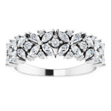 14K White 3/4 CTW Diamond Floral Anniversary Band - 124065600P photo 3