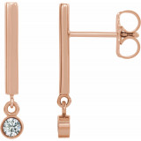 14K Rose 1/8 CTW Diamond Bar Earrings - 869066034P photo