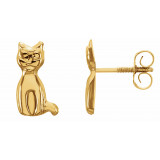 14K Yellow Cat Earrings - 1912312433800P photo