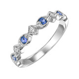 Gems One 14Kt White Gold Diamond (1/20Ctw) & Sapphire (1/6 Ctw) Ring - FR1074-4WD photo