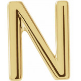 14K Yellow Single Initial N Earring - 86800180P photo