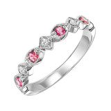 Gems One 14Kt White Gold Diamond (1/20Ctw) & Syn Alexandrite (1/6 Ctw) Ring - FR1273-4WD photo