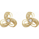 14K Yellow 1/6 CTW Diamond Knot Earrings - 65305560001P photo 2