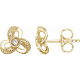 14K Yellow 1/6 CTW Diamond Knot Earrings - 65305560001P photo