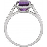 14K White Amethyst & .05 CTW Diamond Ring - 7163270002P photo 2