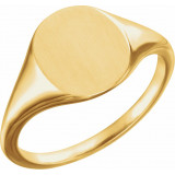 14K Yellow 11x9 mm Oval Signet Ring - 51552102P photo