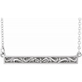 Platinum Sculptural-Inspired Bar 16-18 Necklace - 86703603P photo