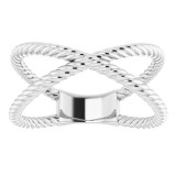 14K White Criss-Cross Rope Ring - 51737101P photo 3