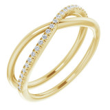 14K Yellow 1/10 CTW Diamond Criss-Cross Ring - 65197660000P photo