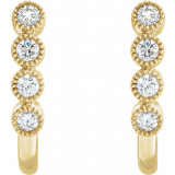 14K Yellow 1/4 CTW Diamond J-Hoop Earrings - 653413600P photo 2