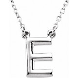 14K White Block Initial E 16 Necklace - 84634111P photo