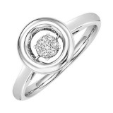 Gems One Silver (SLV 995) & Diamonds Stunning Fashion Ring - 1/10 ctw - ROL1173-SSD photo