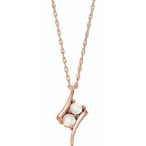 14K Rose Opal Two-Stone 16-18 Necklace - 8658360002P photo