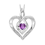 Gems One Silver Diamond (1/50 Ctw) & Created-Amethyst (1/4 Ctw) Pendant - ROL1165M photo