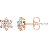 14K Rose 3/8 CTW Diamond Flower Earrings - 65284860003P photo